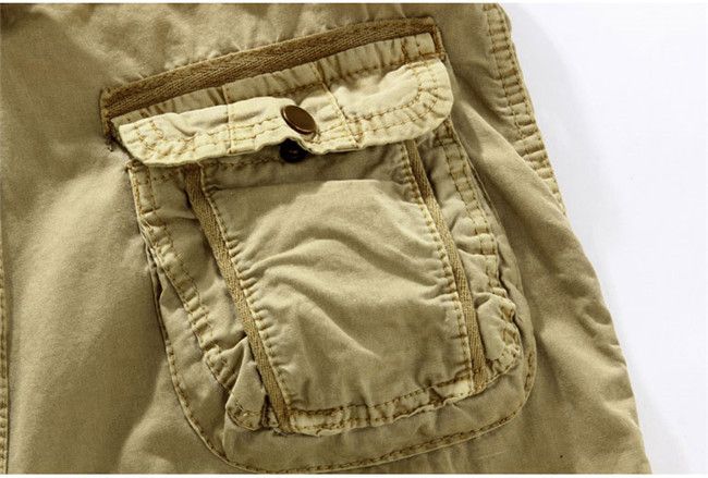 Wholesale-Summer Mens Baggy Camo Cargo Shorts Multipockets Baggy Loose Army  Khaki Black Camouflage Short Pants For Men AY721