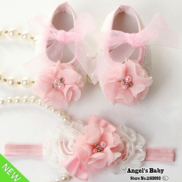 962 New baby headbands boots 470 Wholesale Newborn Baby Girls Shoes Headbands Set,Baby Shoes Lace Boots   