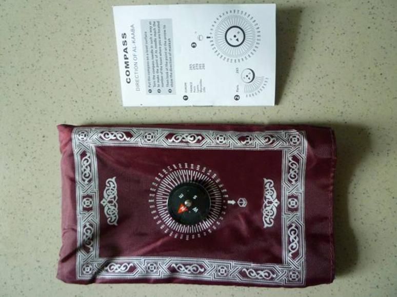Muslim Prayer Mat Bag Compass Makkah Prayer Rugs .Quran Dhl Free To