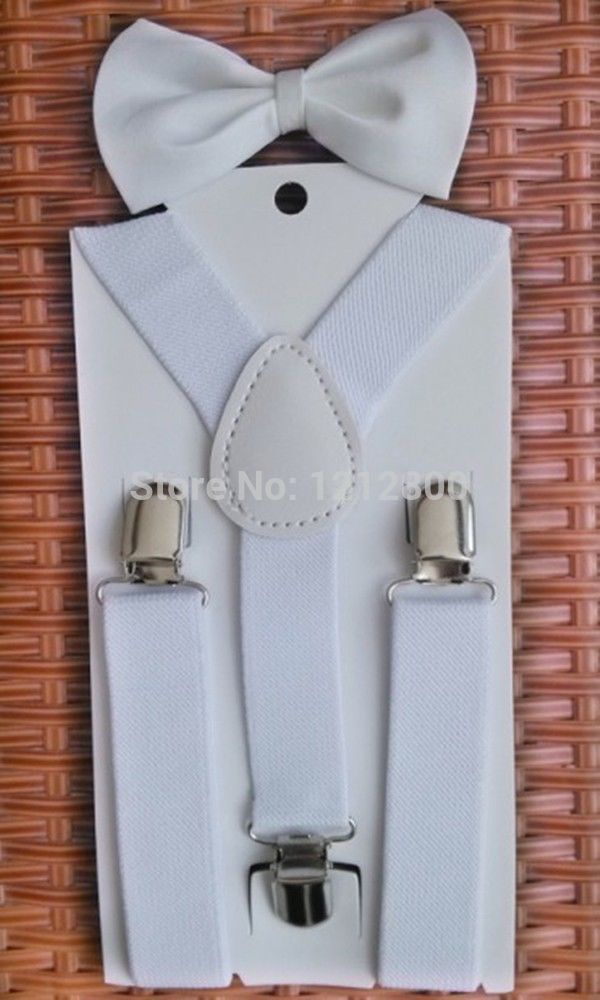 Wholesale-Top Quality NEW Elastic Suspender and Bow Tie Sets belt for Boys Girls Kids Free Shipping