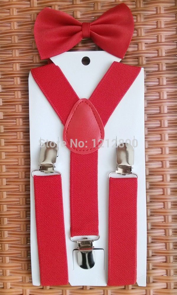 Wholesale-Top Quality NEW Elastic Suspender and Bow Tie Sets belt for Boys Girls Kids Free Shipping