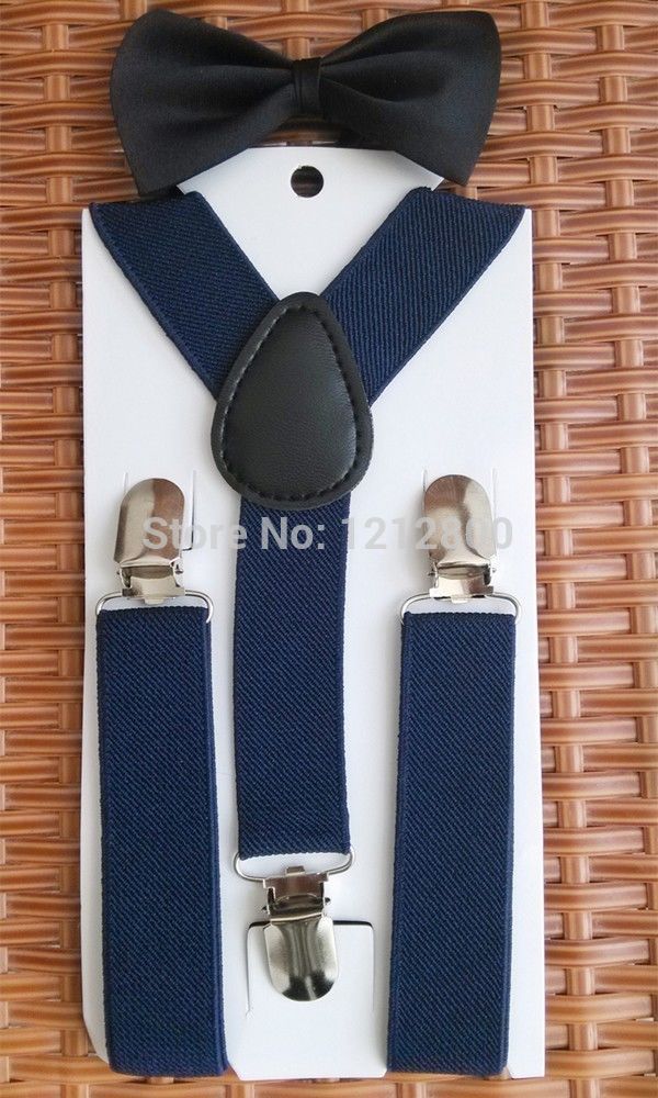 Wholesale-Top Quality NEW Elastic Suspender and Bow Tie Sets belt for Boys Girls Kids Free Shipping