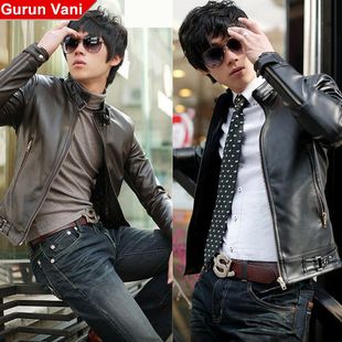 Wholesale-Free shipping high quality low price Men's hot sale motorcycle leather coats jacket outerwear leather clothes