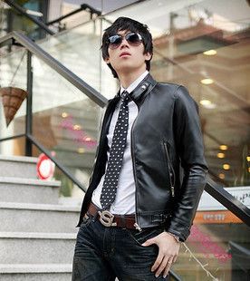 Wholesale-Free shipping high quality low price Men's hot sale motorcycle leather coats jacket outerwear leather clothes