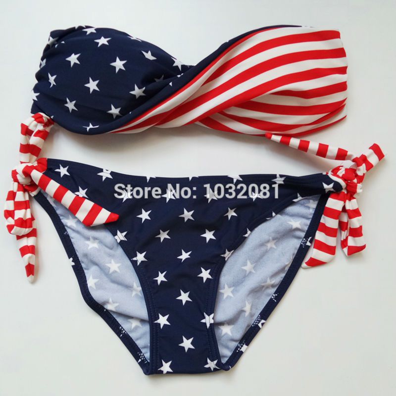 2017 Wholesale Uk British England Usa American Flag Bikini Bandeau