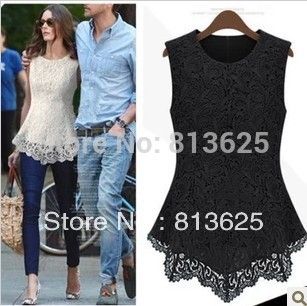 Wholesale-2015 High Quality Women Summer Sleeveless Lace Hollow-out Chiffon Blouses Fashion Tank Top, Black
Wholesale-2015 High Quality Women Summer Sleeveless Lace Hollow-out Chiffon Blouses Fashion Tank Top, Black