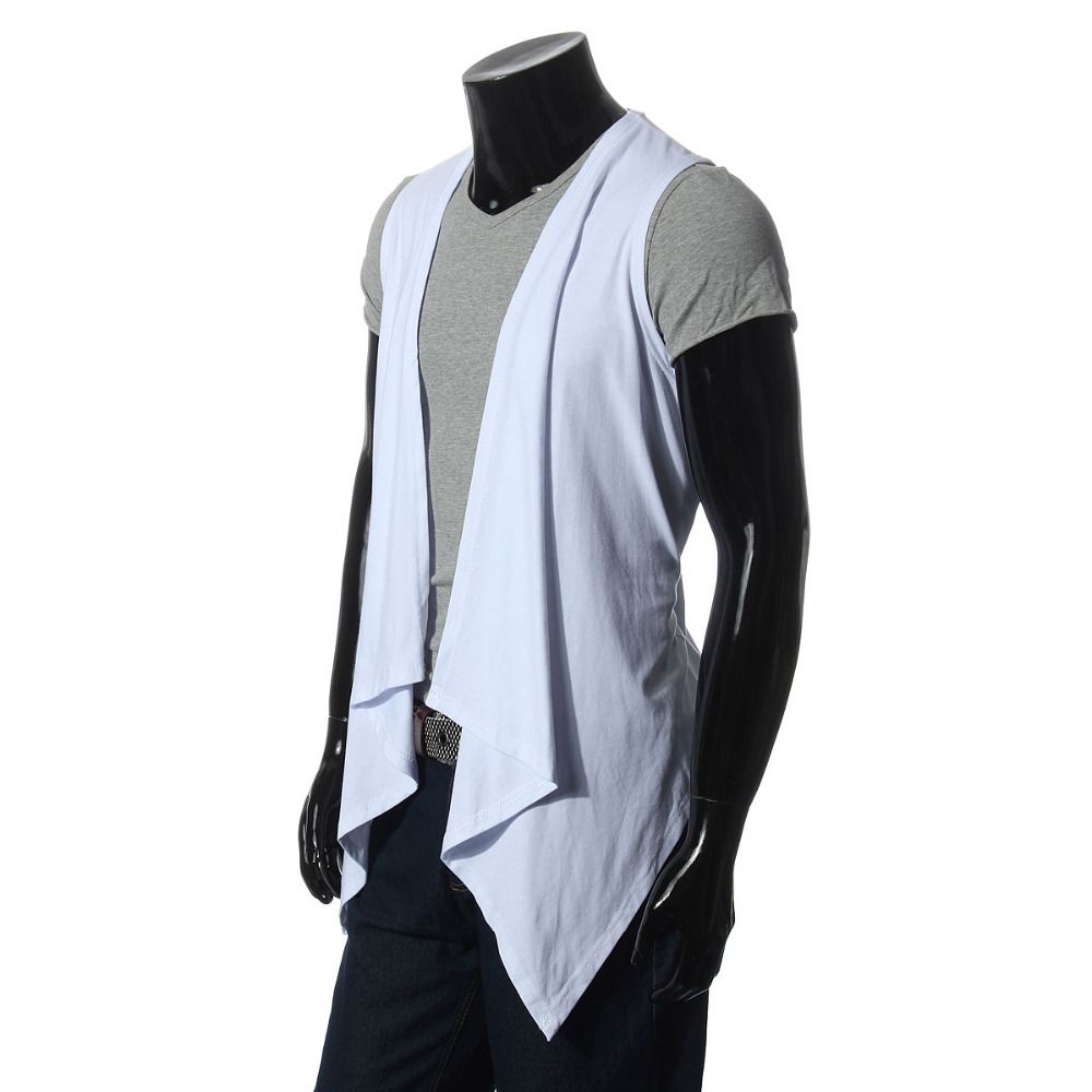 Wholesale-New Fashion Slim Fit Open Collar 2015 Winter Brand Vest Mens No Buckle Design Sleeveless Vest Jacket Tops