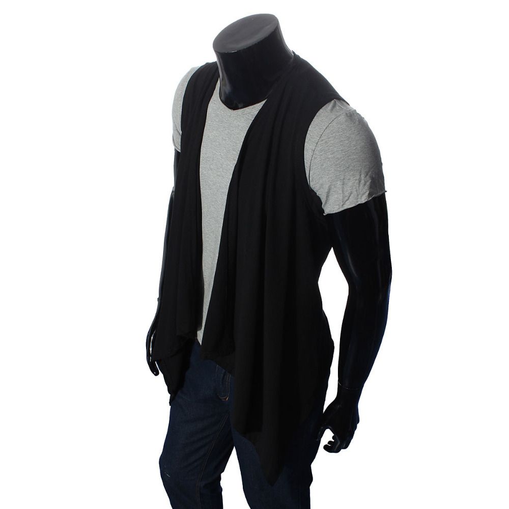Wholesale-New Fashion Slim Fit Open Collar 2015 Winter Brand Vest Mens No Buckle Design Sleeveless Vest Jacket Tops