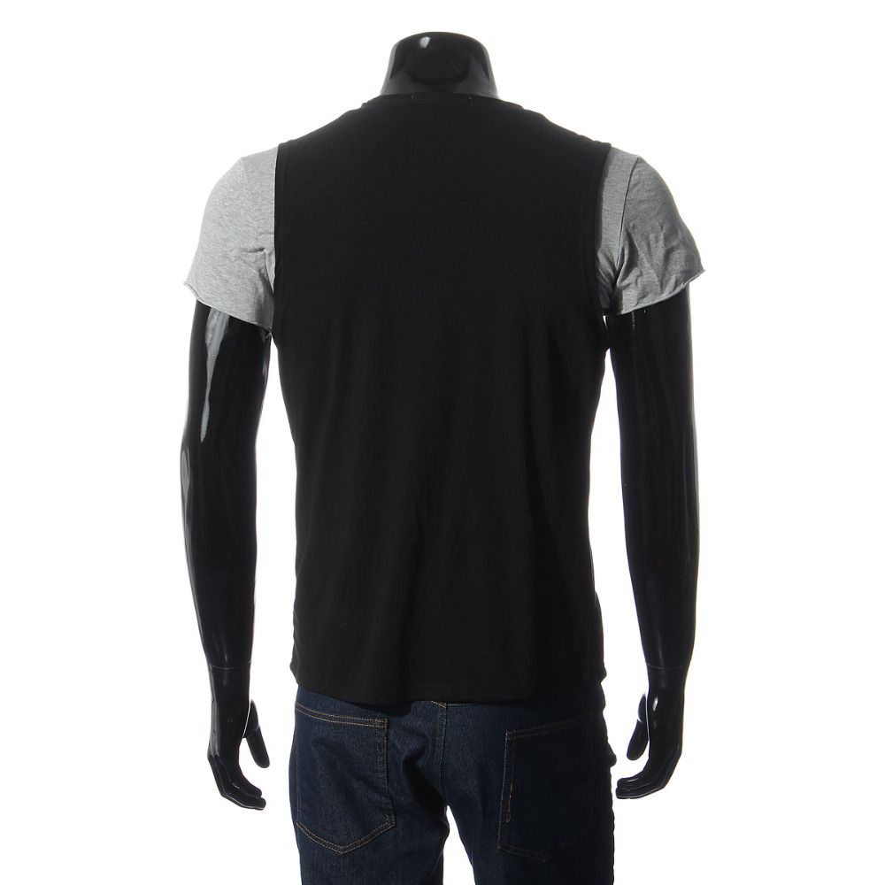 Wholesale-New Fashion Slim Fit Open Collar 2015 Winter Brand Vest Mens No Buckle Design Sleeveless Vest Jacket Tops