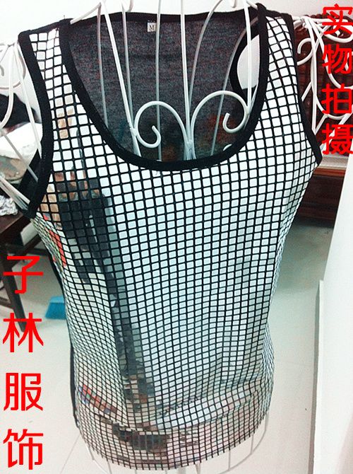 Wholesale-Free shipping!!! new fashion danny all-match men's clothing ds paillette slim vest costume tide Stage Vests