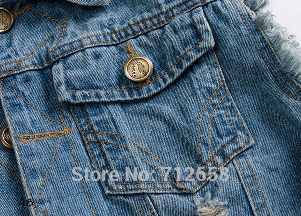 Wholesale-Classic Vintage Mens Jeans Vest Tops Sleeveless Jeans Jacket Denim Tops Light Blue Size M-5XL Free Shipping