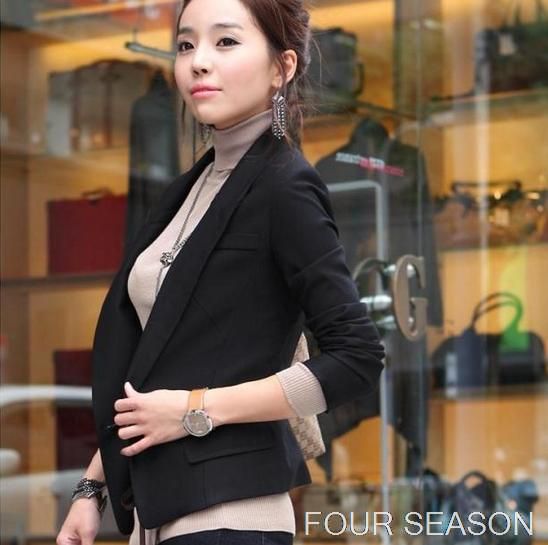 Hot Sale Women's Career Blazer Black Slim Short Design Suit…