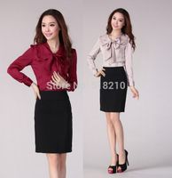 New Plus Size Elegant 2015 Spring Autumn Blusas Femininas Women Tops Clothes Professional Business Work Wear Blouses Women Shirt