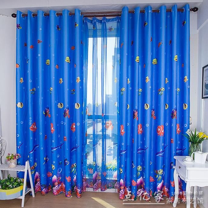 home decor childrens blackout curtains environmental underwater world of anime cartoon boy and girl bedroom curtain