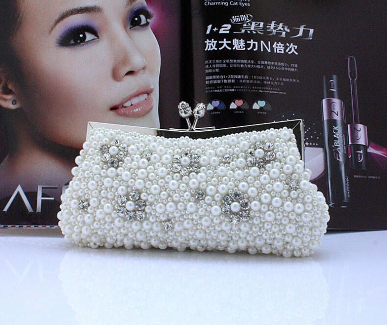 2015 New Brand Design <b>Evening Bag</b> Craft Pearl Beads Clutch Purse Wedding ... - 2015-new-brand-design-evening-bag-craft-pearl