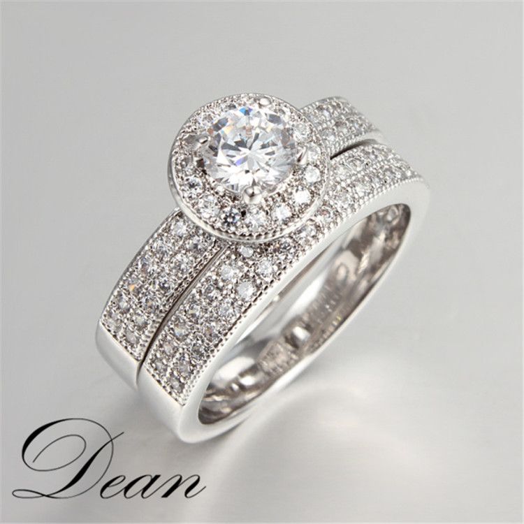 Jewelry Ring sets18K White Gold Filled Women Ring CZ Diamond Jewelry Luxury Wedding Bague ring set,Accessories Bijouterie MSR042
Jewelry Ring sets18K White Gold Filled Women Ring CZ Diamond Jewelry Luxury Wedding Bague ring set,Accessories Bijouterie MSR042