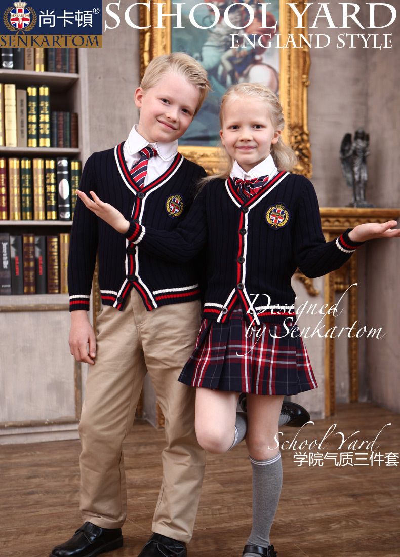 Full Cotton Girls/Boys Polo Sweater,Cardigan Sweater, Children Sweater Dress Unisex, British Style Sweater,School Uniform Girls Long Cardigan Sweaters Gold