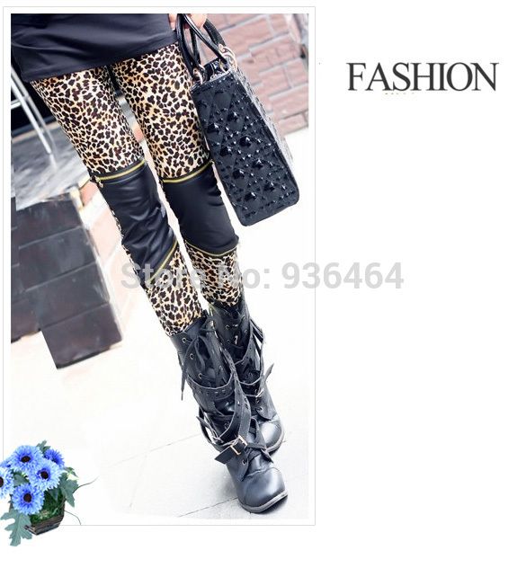 2015 Women's Sexy Imitation Leather Patchwork Zipper Leopard Thin Stretch Tights Skinny Pants Free Shipping 100331, Blue
2015 Women's Sexy Imitation Leather Patchwork Zipper Leopard Thin Stretch Tights Skinny Pants Free Shipping 100331, Blue