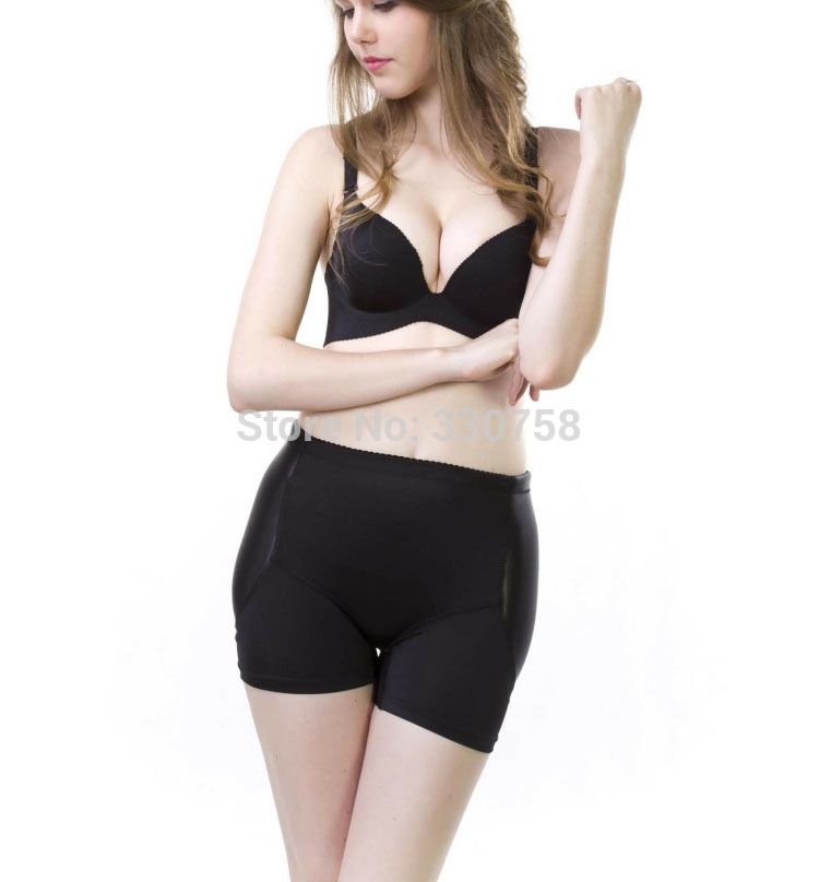 Women's Fixed Padded Fake Hip Panties Medium Waist Boyshorts Traceless Anti Emptied Knickers Underpants Lingerie Only Plump Hip
