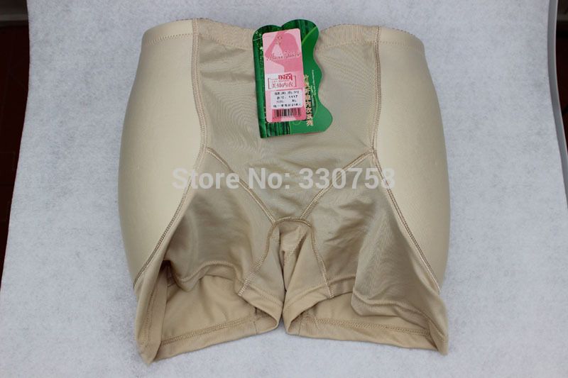 Women's Fixed Padded Fake Hip Panties Medium Waist Boyshorts Traceless Anti Emptied Knickers Underpants Lingerie Only Plump Hip