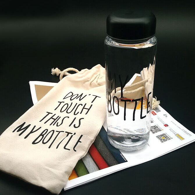 Wholesale-My Bottle With Sack Bag Fashion Water Bottles Sport Readily Cup 500 ML TRITAN BPA FREE LEAK-PROOF