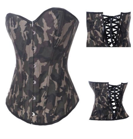 Sexy lingerie camo Corset burlesque gothic bustier