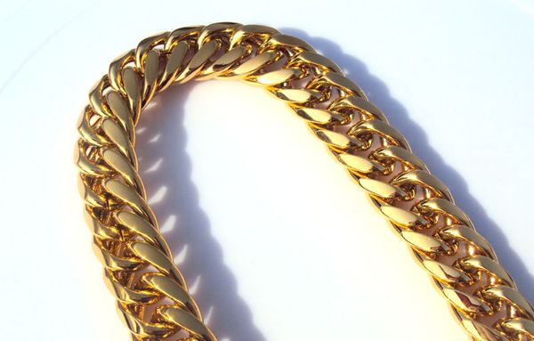 heavy mens 24k solid gold filled finish thick miami cuban link necklace chain, Silver
heavy mens 24k solid gold filled finish thick miami cuban link necklace chain, Silver