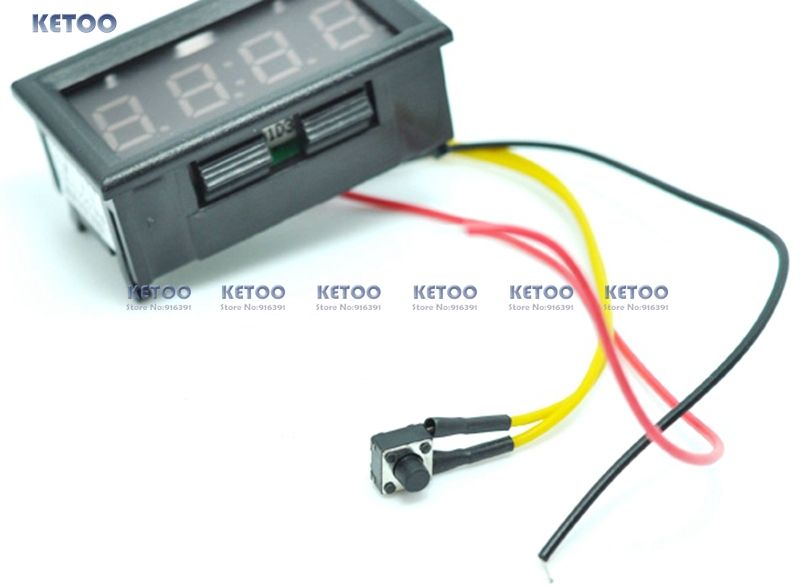 2017 Mini Dc 12v 24v Car Motorcycle Clock Small Dc Red Led Clock Panel