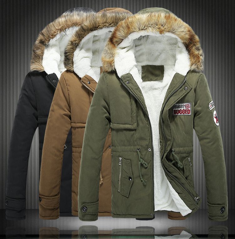 Big Size S-6XL Winter Russian Mens Fur Coat Army Green Outwear ...
