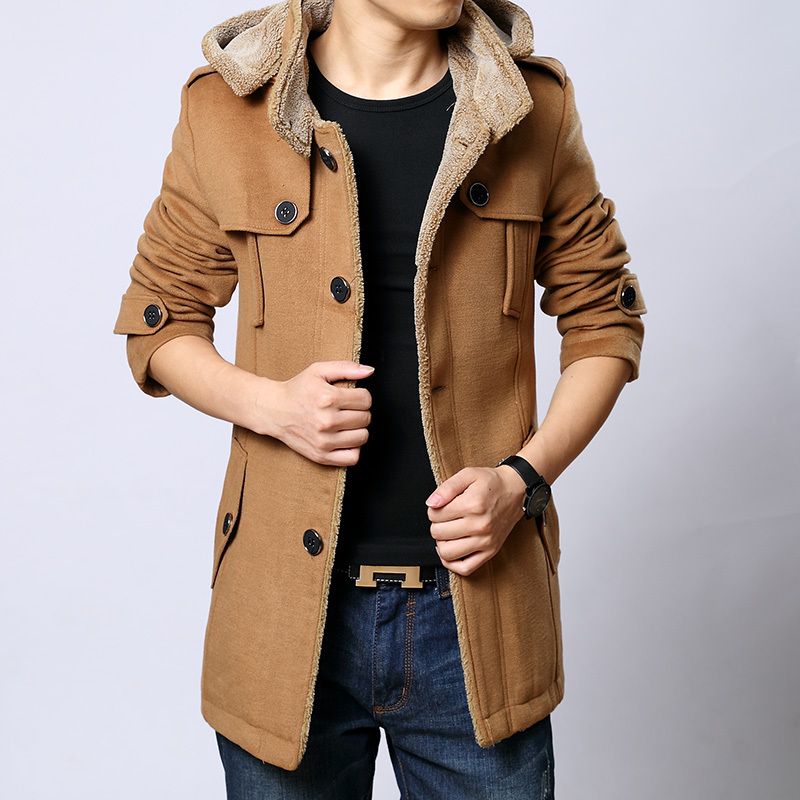 Wholesale-New fashion Down & parkas winter wool coat men manteau homme trench coat mens pea coat casaco masculino down jacket