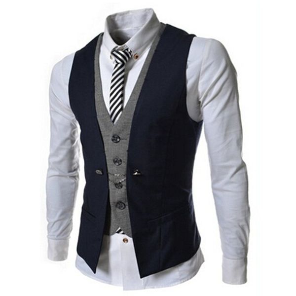 Mens Vest New Listing Fashion Brand False Two Design Waistcoat Male Blazer Vest Casual Slim Fit Suit Vests Men
Mens Vest New Listing Fashion Brand False Two Design Waistcoat Male Blazer Vest Casual Slim Fit Suit Vests Men
