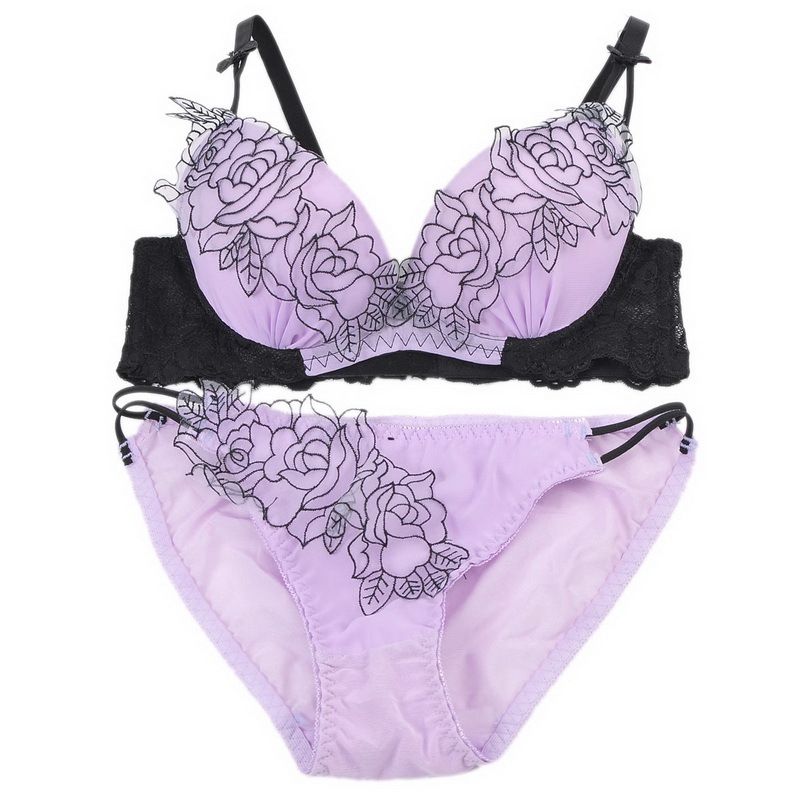 Wholesale-Free Shipping NEW Sexy Women Embroider Lingerie Push Up Bra + Thong Panty Set Sexy Lingerie Size 34B 36B M2323