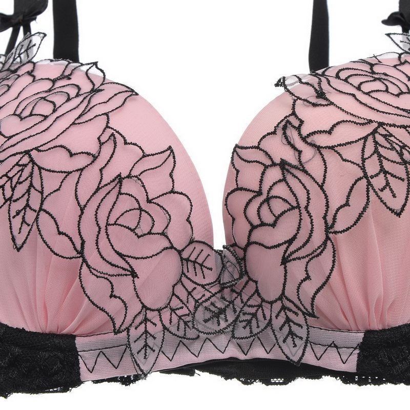 Wholesale-Free Shipping NEW Sexy Women Embroider Lingerie Push Up Bra + Thong Panty Set Sexy Lingerie Size 34B 36B M2323