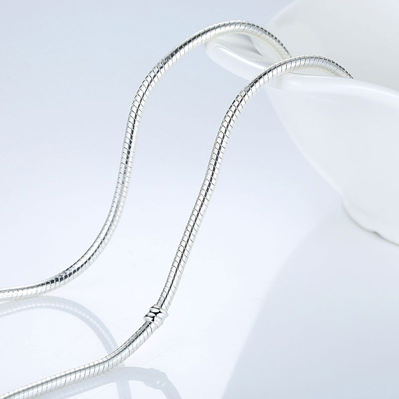 Wholesale-45CM 925 Sterling Silver Charm Fit  Necklace Snake Chain Silver 925 Original Jewelry PA2037