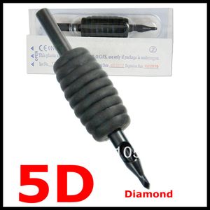 Wholesale-Hot Selling 5D Silicone Disposable Black Tattoo Grips Tubes Tips and Machine 25mm 1" Grip with Tip Free Shipping
