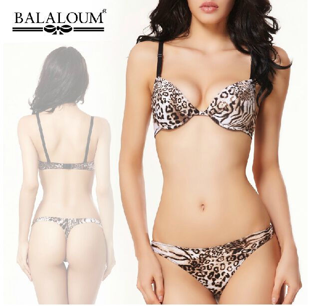 Wholesale-New Balaloum Brand Leopard Bra Sets Sexy Women Underwear Set Push Up BC Bra and Panty Set seamless lingerie set BS257