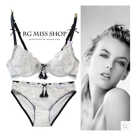 Wholesale-New hot Ultra thin Embroidery women bra set lace underwear sets,sexy transparent floral brassiere bra and panty set BS150