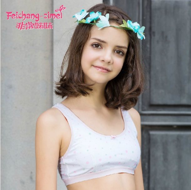 Wholesale Promotion!2015 Novel Vest Design Training Bras For 9 To 12 Year Old Pubescent Young