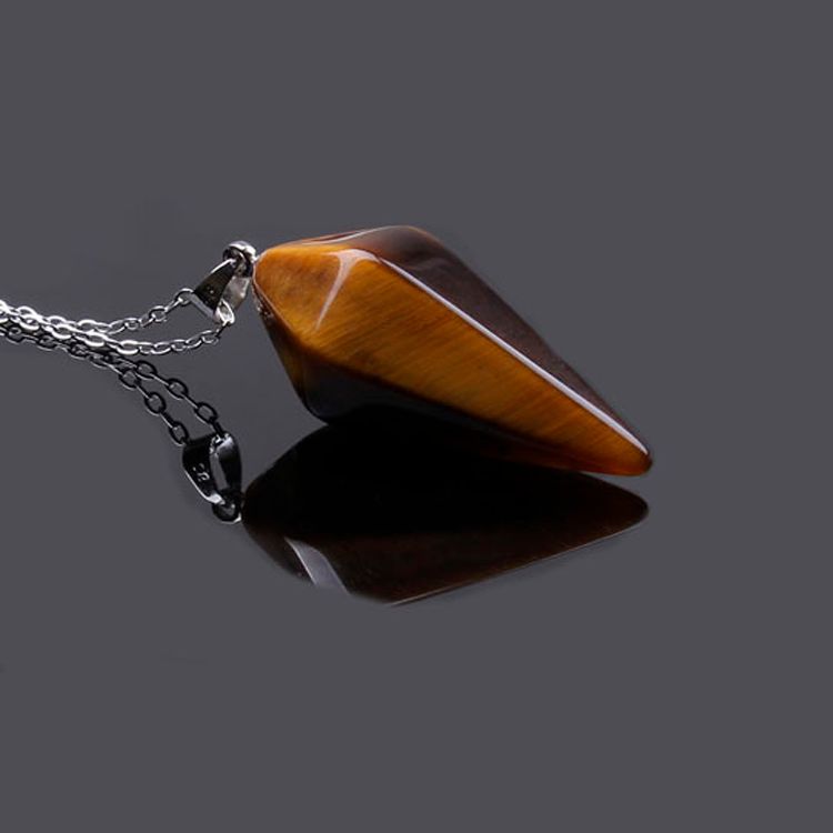 Gem Stone Pendant Hexagon Pyramid Reiki Pendulum Fashion Pendant Charms Healing Chakra Amulet European Fashionable Jewelry
