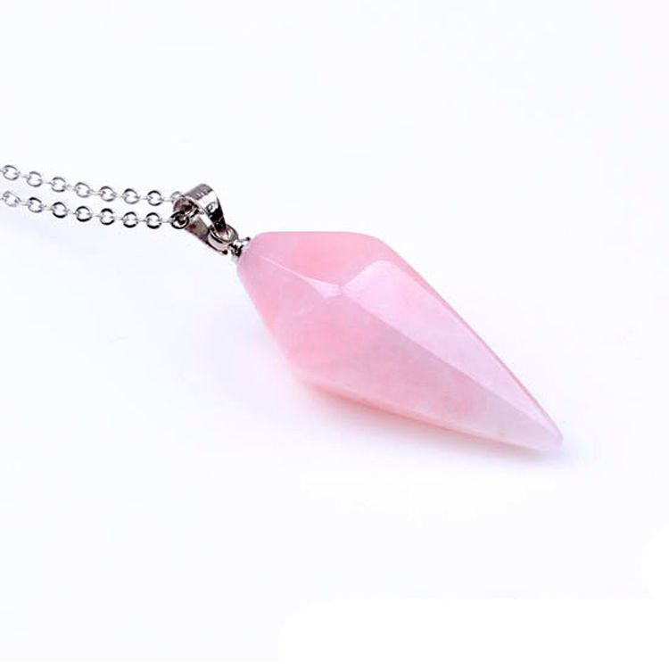 Gem Stone Pendant Hexagon Pyramid Reiki Pendulum Fashion Pendant Charms Healing Chakra Amulet European Fashionable Jewelry