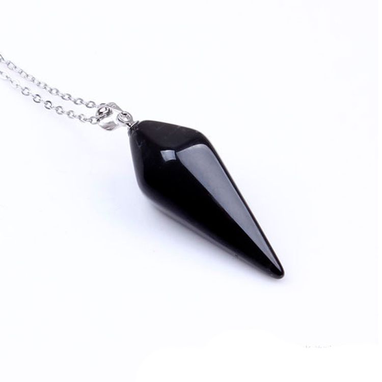 Gem Stone Pendant Hexagon Pyramid Reiki Pendulum Fashion Pendant Charms Healing Chakra Amulet European Fashionable Jewelry