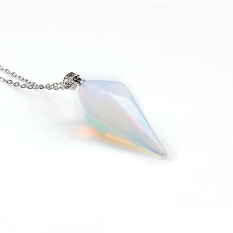 Gem Stone Pendant Hexagon Pyramid Reiki Pendulum Fashion Pendant Charms Healing Chakra Amulet European Fashionable Jewelry