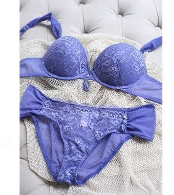 Wholesale-New On Sale Noble White Black Women Intimates Deep V-neck Lace Diamond Brief Bra Sets Underwear Women Bra Set (Bra+Briefs)