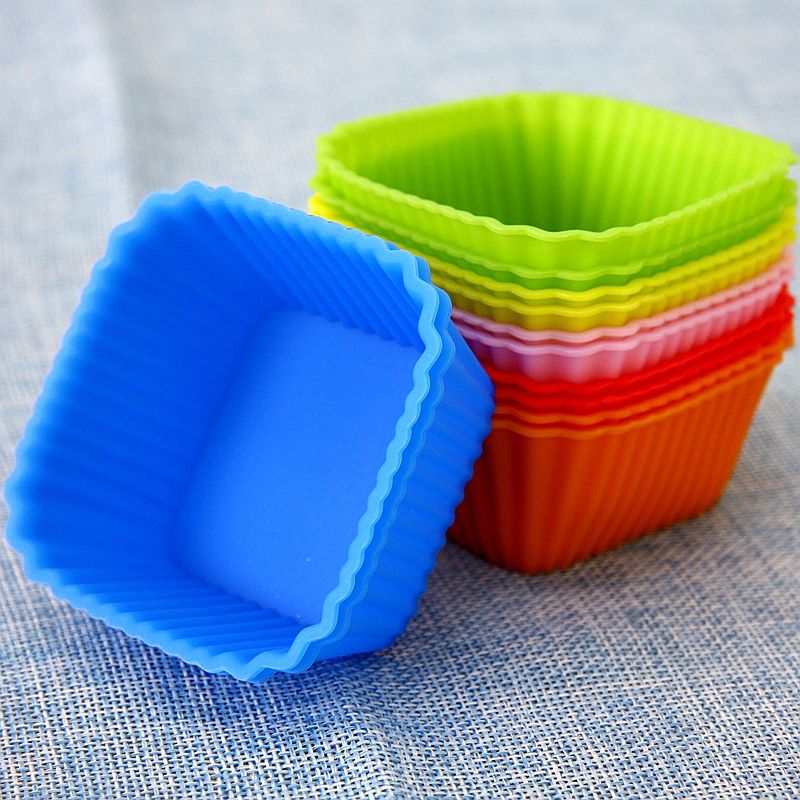 2018 Top Quality Microwave Oven Silica Gel Baking Mould Square Muffin