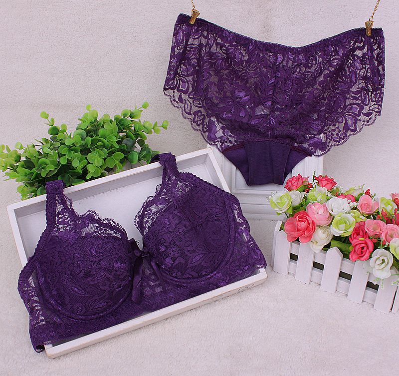 Wholesale-Free Shipping,French Romantic Embroidered Lace VS Bra Sets Sexy Women Underwear Set Push B C Up Bra Set- Bra Panty Set