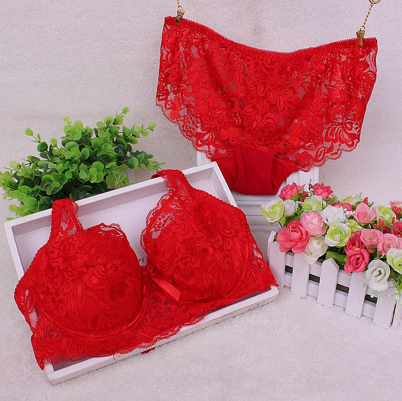 Wholesale-Free Shipping,French Romantic Embroidered Lace VS Bra Sets Sexy Women Underwear Set Push B C Up Bra Set- Bra Panty Set