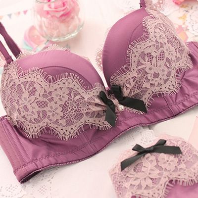 Wholesale-New Pretty Design Satin Padded Push-Up Women Bra Brief Sets, Underwear Women Set, Russian Lingerie Set, Female Sexy Underwear