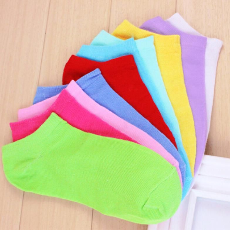 Wholesale-Women's Socks New Hot sale! Candy Color Spring Summer and Autumn Women Socks / Cotton Ankle Boat Socks socks Wholesale