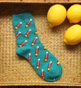 Wholesale-New Arrival Fresh Style Fruit Vegetables Pattern Creative Thickening Thermal Slippers Socks Novelty Cotton Socks