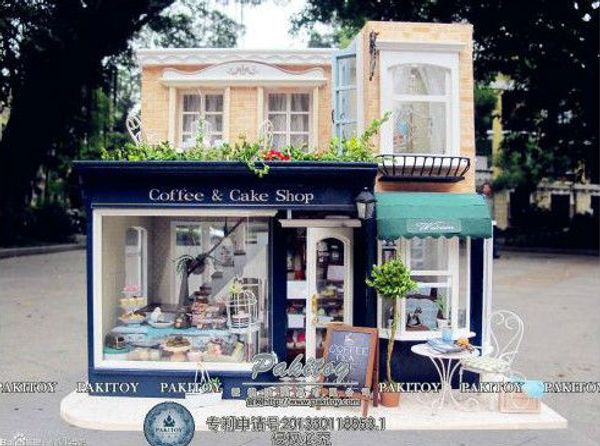 Whole ale hall tatt coffee hou e european tyle large diy doll hou e 3d miniature led light wood clay handmade kit building model deco 
Whole ale hall tatt coffee hou e european tyle large diy doll hou e 3d miniature led light wood clay handmade kit building model deco